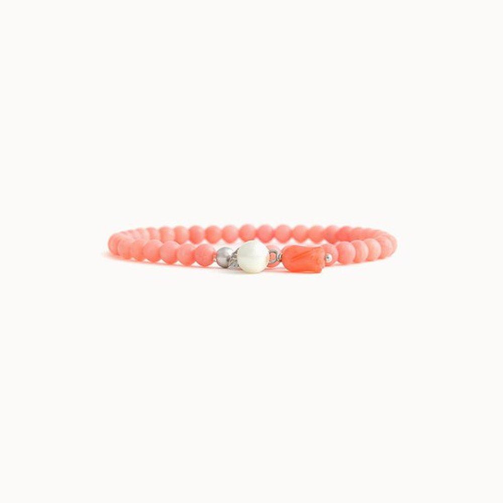 J.Lauren B0615 Soft Coral Pattern Nuclear Pearl Silver Bracelet