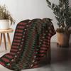 Black Red Geometric Pattern Throw Blanket Sofa Bed Cover Decorative Warm Fleece Throw for Living Room Bedroom