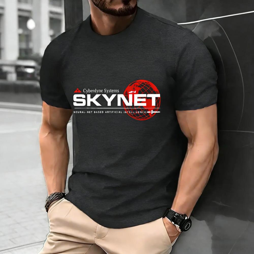 Мужская графическая футболка Cyberdyne Systems Skynet Мягкая хлопковая футболка отводящая влагу Всесезонная Повседневная Формальная одежда 4XL