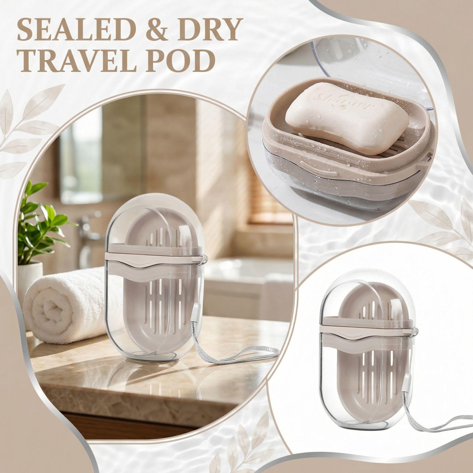 Sealed Portable Soap Box With Lid For Draining Water one size белый