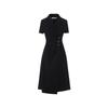 LANCY Women's Black Commuter Style Short Sleeve Suit Dress