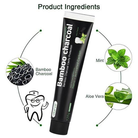120g Whitening Toothpaste Bamboo Charcoal Teeth Care Black Removes Stains