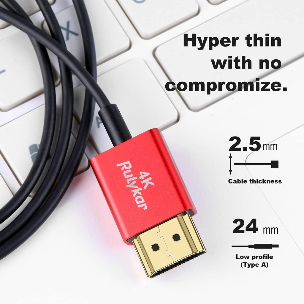 Mini-HDMI zu HDMI Konvertierung Datenübertragung 4K 60Hz HDMI zu Mini-HDMI 4K Kompatibel mit und Mehr (0,45 m) Kabel, (2,5 mm Durchmesser) Hochgeschwindigkeitskabel,