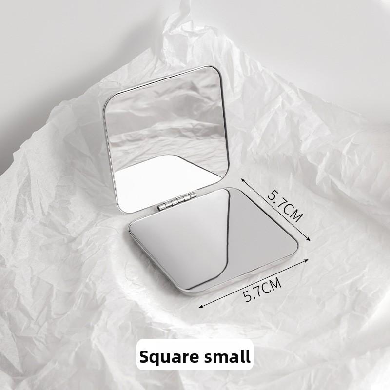 1/6Pcs Leather Cover Rectangle Makeup Mirror Mini Portable Stainless Steel Cosmetic Mirror Compact Pocket Hand Standing Mirror