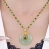 Elegant Bamboo Chain Necklace with Heart and Water Drop Pendant - Perfect Gift for Mother or Girlfriend