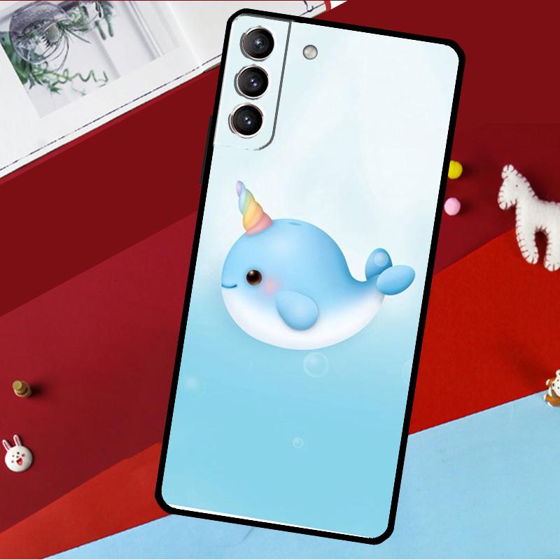 Cute Sea Narwhal Quotes Funda For Samsung Galaxy S26 Ultra S24 S22 S23 S25 Plus S20 S21 FE S9 S10 S25 FE Phone Case