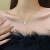 Koreanische asymmetrische Perlmutt-Schleifenkette - Damen Leichter Luxus Titanstahl Choker