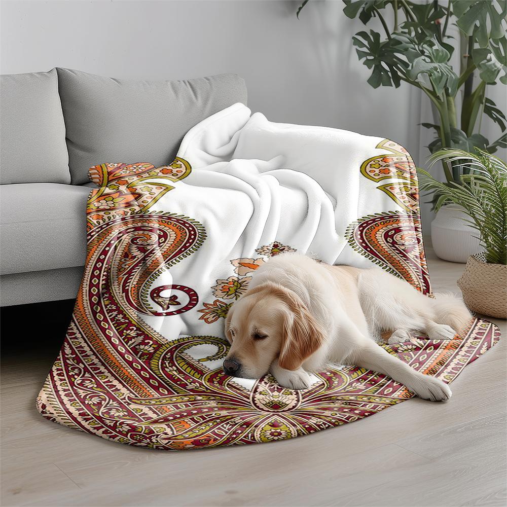 Paisley Pattern Blanket Microfiber Flannel Cover Blanket Bedroom Living Room Sofa Soft And Comfortable Home Decoration