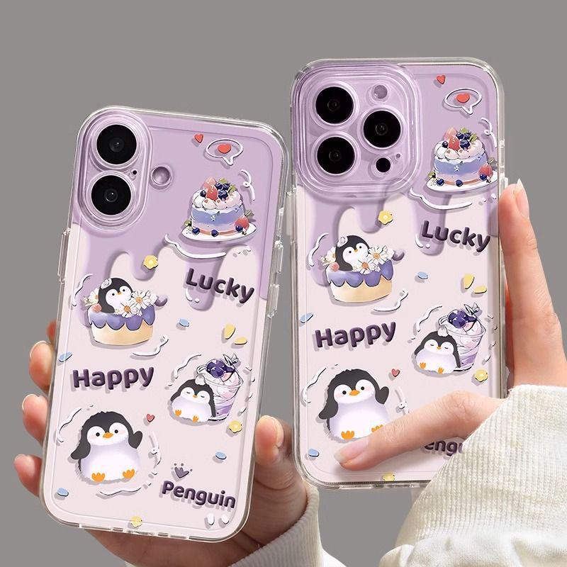 Happy Penguin Space Case: Weiche Handyhülle für iPhone Pro Max, Air, 16, 15, 14