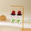 Cartoon Wooden Snowman Dangle Earrings For Women Wear A Hat Cute Santa Claus Wood Beads Earring Christmas Party New Year Gifts