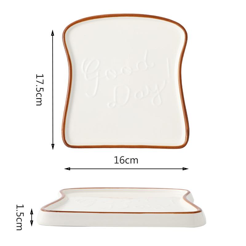 Ceramic Dinner Plate Household Creative Bread Plate Toast Plate Dessert Plates Cake Plates Breakfast Plates Ceramic Tableware