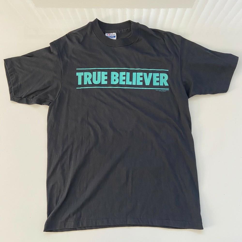 

Vintage 1989 True Believer TShirt Mens L/XL 80s Movie Single Stitch Faith God Unisex T-Shirt XL