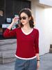 2525 Women's Two-in-One Long Sleeve Slimming T-Shirt, Spring/Autumn Loose Fit Top