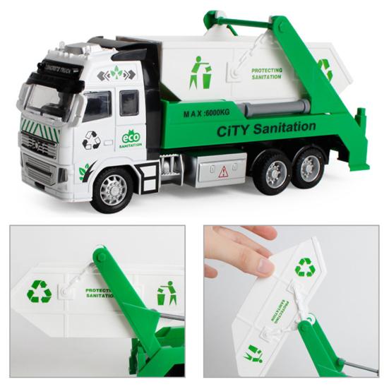 Kids Toy Car Pull Back Alloy Vehicle Model Engineering Garbage Sanitation Truck