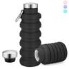 Silicone Foldable Water Bottle 17oz Sport Water Bottle Portable Collapsible Water Bottle  Traveling