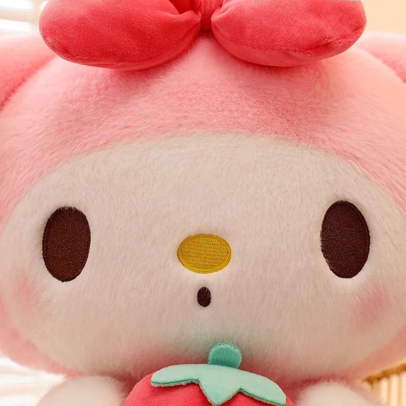 New Hot 25/30Cm Sanrio Strawberry Kuromi Pillow Plush Toy Girls Soft Stuffed Animal Toys Strawberry Melody Doll Gifts