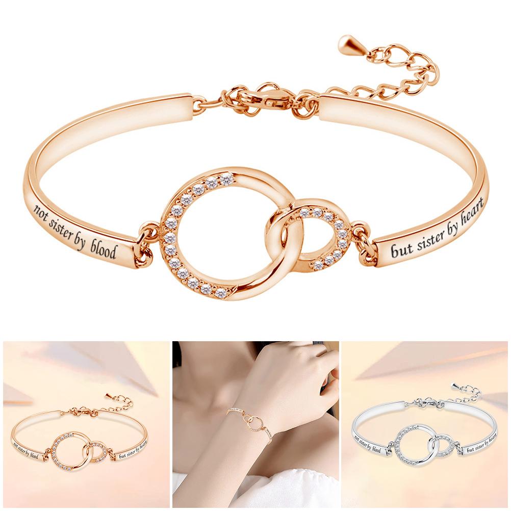 Sisters Bracelet Gifts Not Sister by Blood but Sister by Heart Bracelets Best Friend Jewelry for Women Girls Birthday