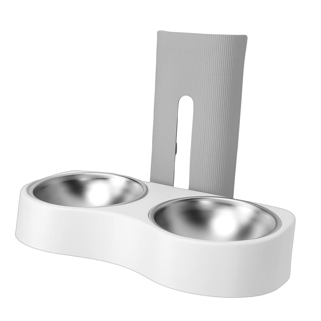 Wall Mounted Pet Feeding Bowl Stainless Steel Height Double Bowls Wall Pet Dish Feeding Station