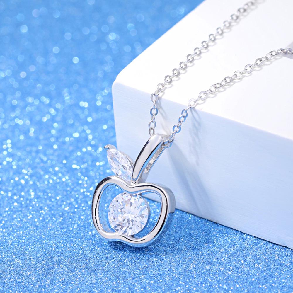 Women's Zirconia Christmas Apple Necklace Pendant – Lovely Princess Design