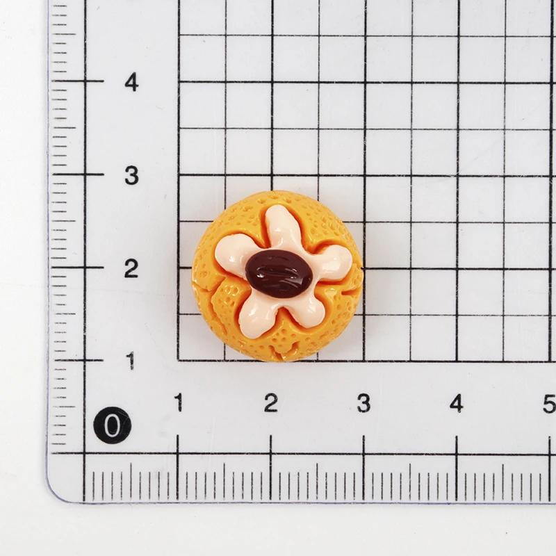 10/100Pcs 3D Mini Kawaii Resin Cake Bread Parts Dollhouse Miniature Figures Scrapbook Supplies Flatback Pendant Accessories