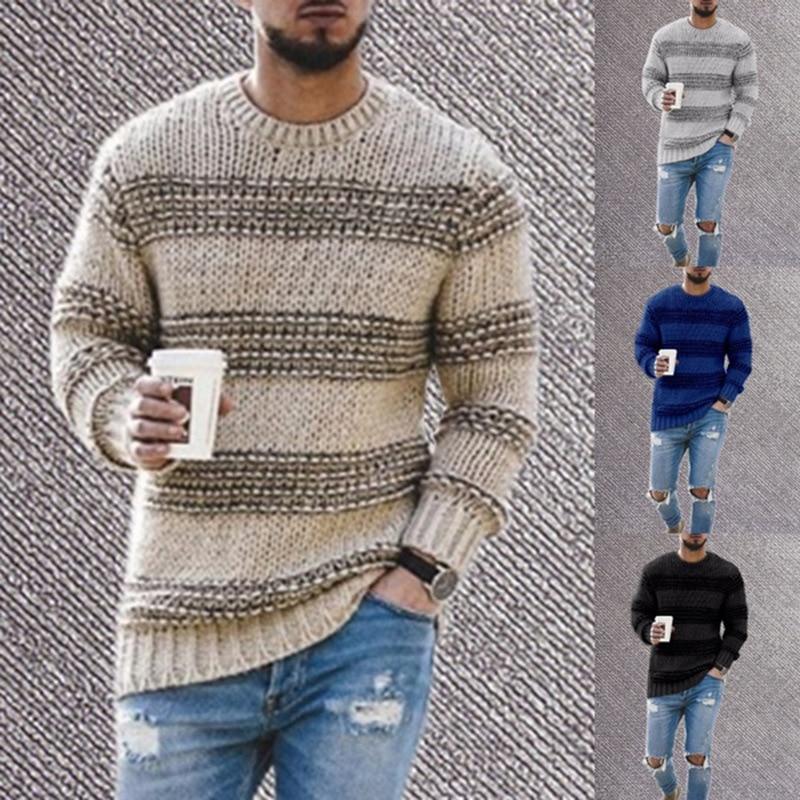 Pullover für Herren Strickwaren O-Ausschnitt Pullover Herren Streetwear Pullover Hip Hop Oversize Lässiger Retro-Pullover