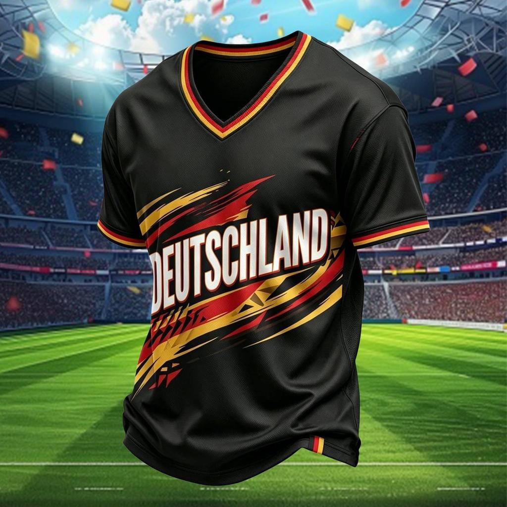 Men's Casual Printed V Neck Lightweight Breathable Short Sleeve Shirt Suitable for Everyday Wear and Outdoor Activities