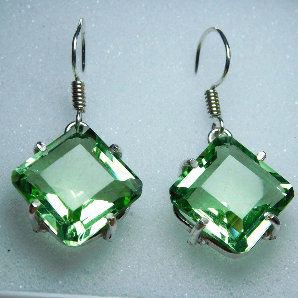Peridot Green Square Cut 35.4 Ct Beautiful Loose Gemstone Pair CERTIFIED A-1912