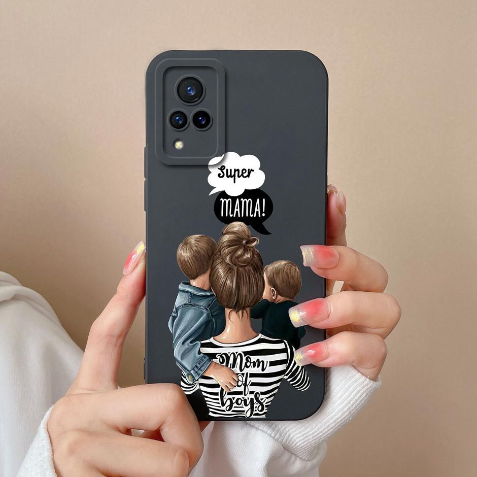 Phone Case For VIVO V21 4G 5G Cute Sweet Girls Cartoons High-quality Liquid Silicone Coque For VIVO V21 4G 5G New Design Funda