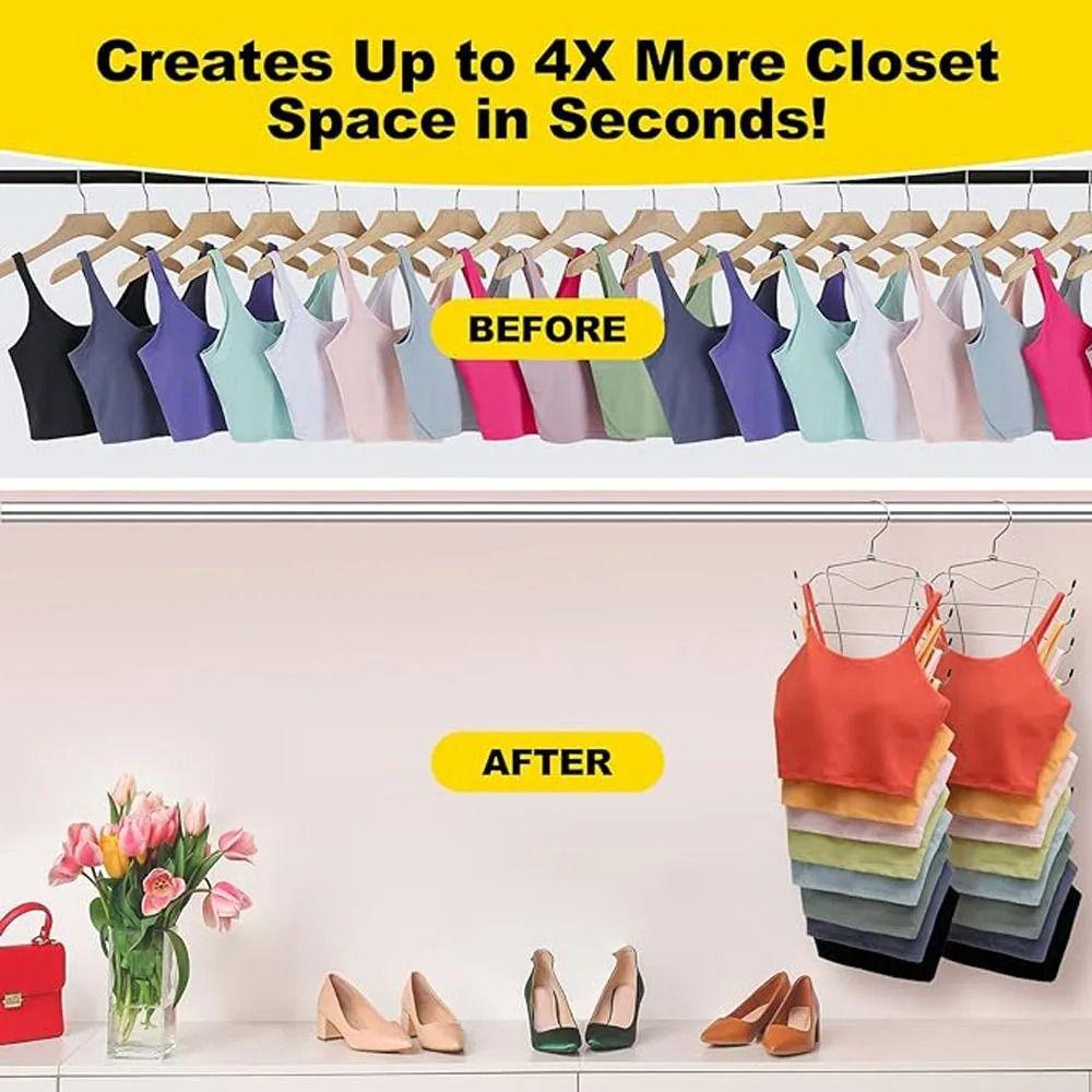 Metal Bra Tank Top Hangers 8 Tier Closet Organizers Underwear Hanger  for Chest Storage