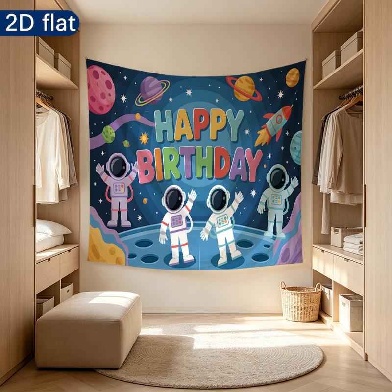 Space Birthday Backdrop 1pc - Polyester Background