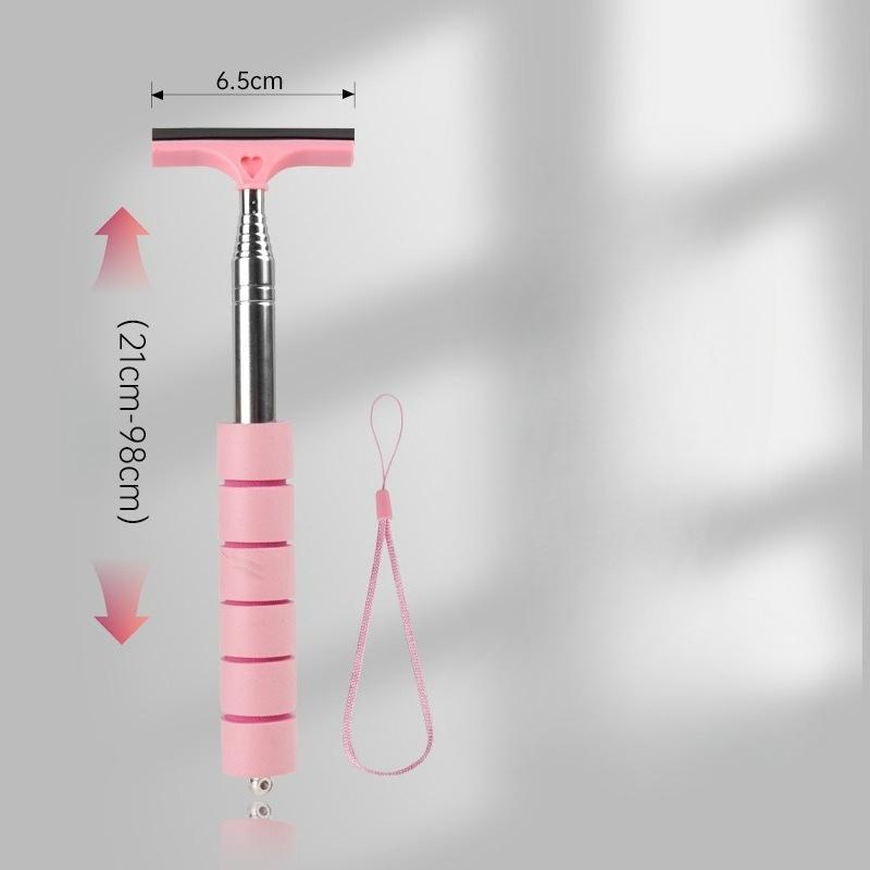 

Car Rearview Mirror Wiper Portable Telescopic Auto Glass Squeegee Cleaner Car Mirror Wash Cleaning Brush Long Handle Glass Mist Cleaner 1PC розовый