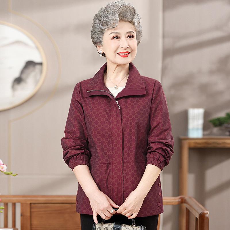 Spring thin jacket jacket women's seasonal short trench coat old lady on clothes