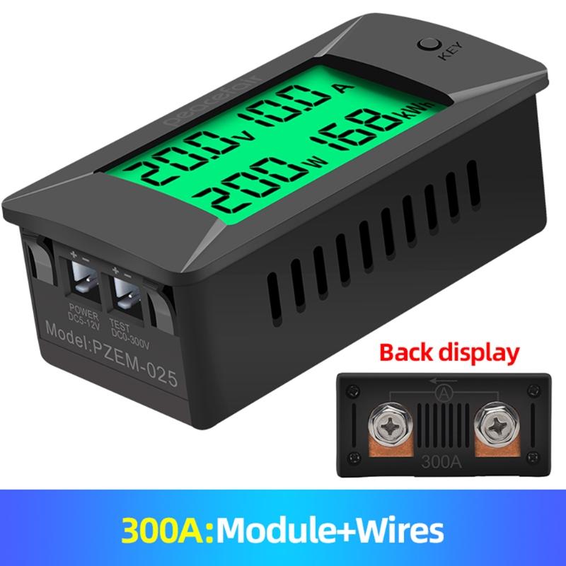 Newest 0-300V Shunt Bulit-In DC Digital Battery Tester Bidirectional Ammeter Voltmeter Power Energy Watt Meter