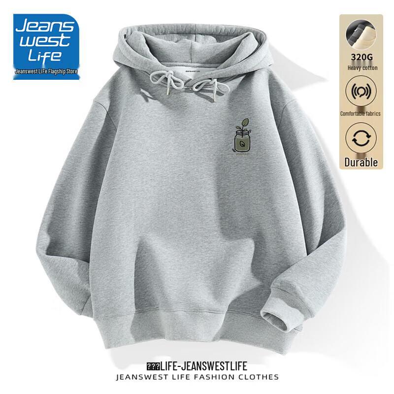 Jeanswest Life Men's Casual Loose Hooded Sweatshirt