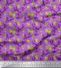 Soimoi Japan Crepe Satin Fabric Swirl,Leaves & Rose Floral Printed Fabric 1 Metre 42 Inch