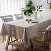 Nordic Waterproof Table Runner Cotton Linen Blend Tassel Tablecloth Geometric Rectangle Dining Coffee Decor