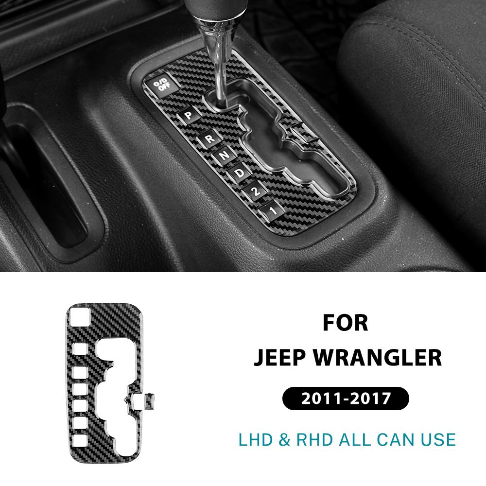 Carbon Fiber Style Gear Shift Collar Trim for Jeep Wrangler JK JKU 2011-2017