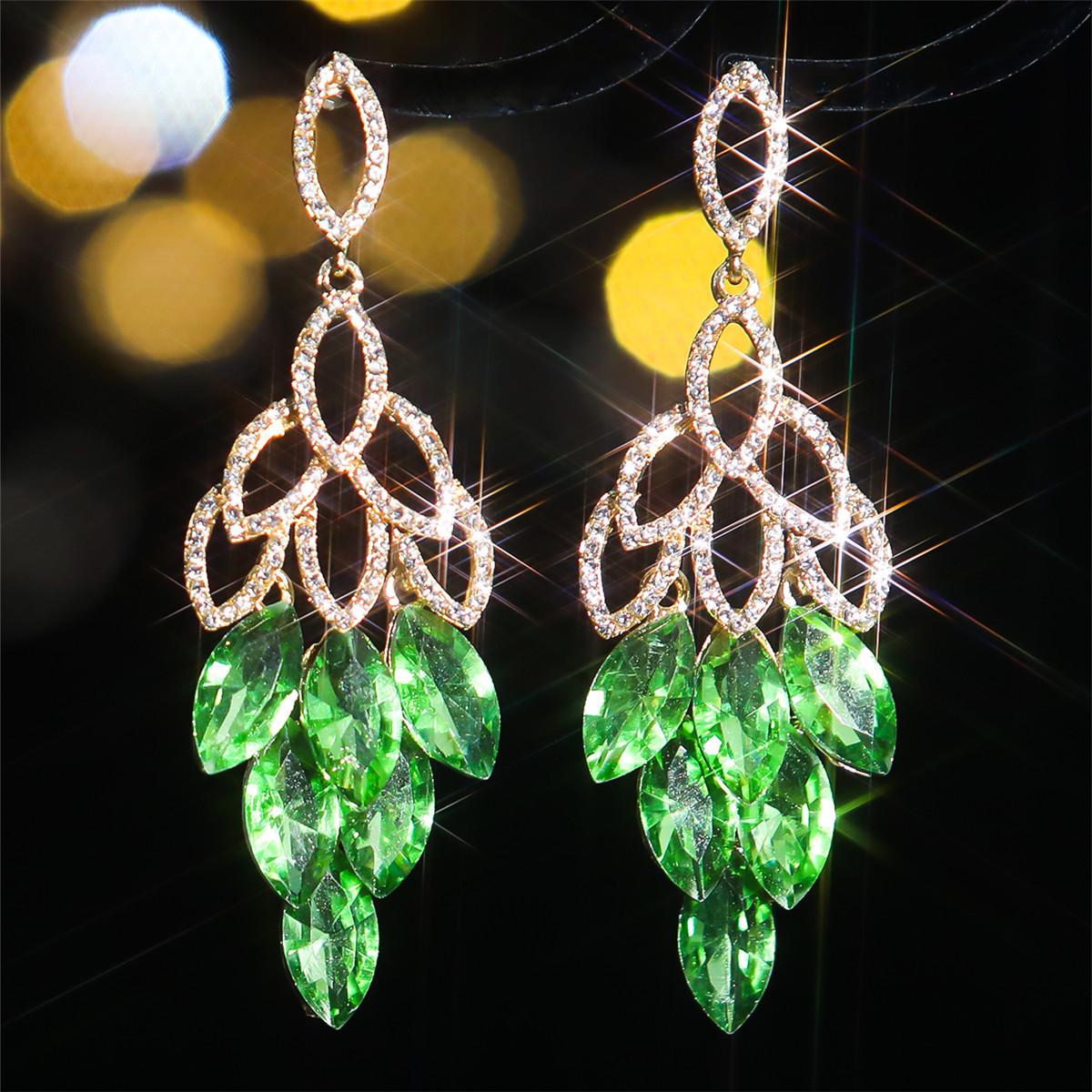 

Новые цветные стеклянные серьги с кристаллами, персонализированные преувеличенные женские серьги, уличные серьги