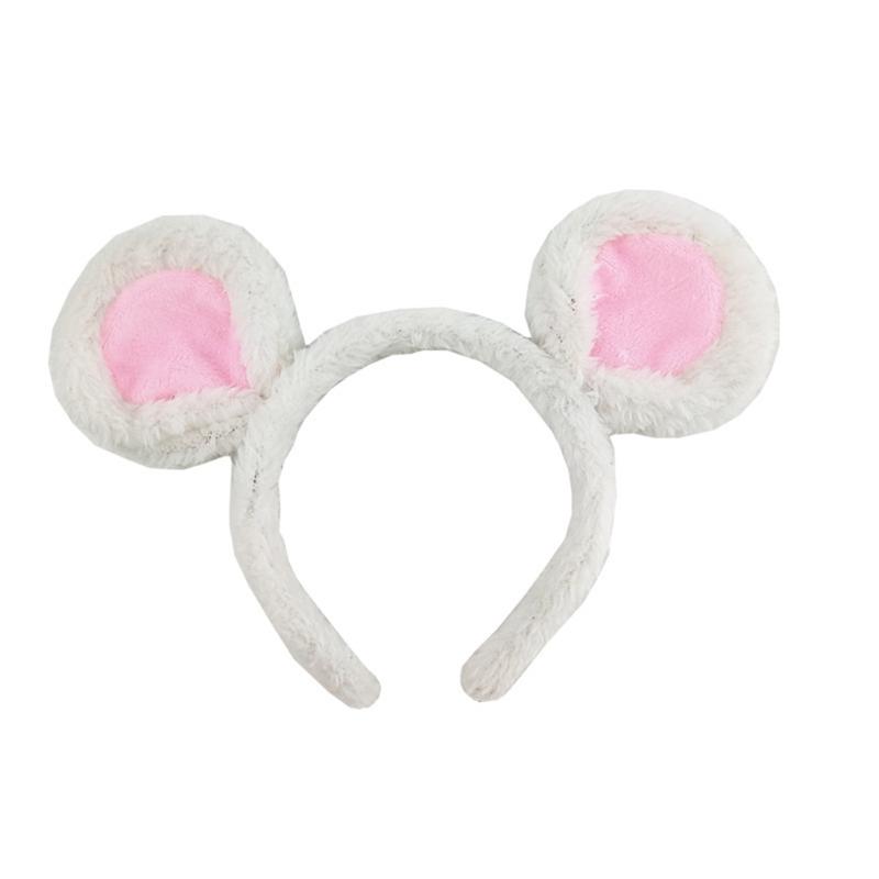 Plush Mouse Ears Headbands Cartoon Animal Ears Hair Hoop Cute Bear Ears Hairband Halloween Party Costume Photo Props
