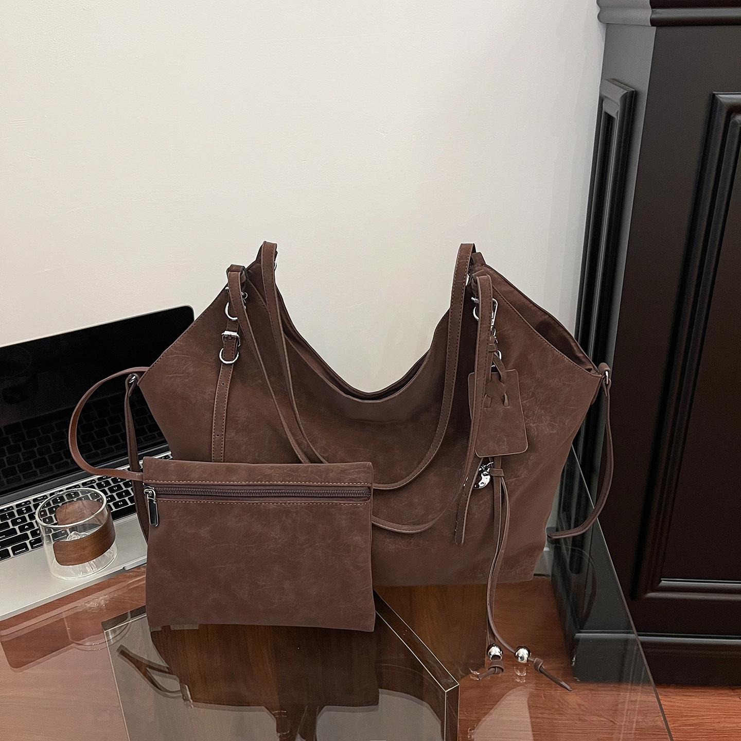 

Винтажная сумка-тоут с леопардовым принтом - женская сумка через плечо большой вместимости для поездок на работу и для моды кофейный