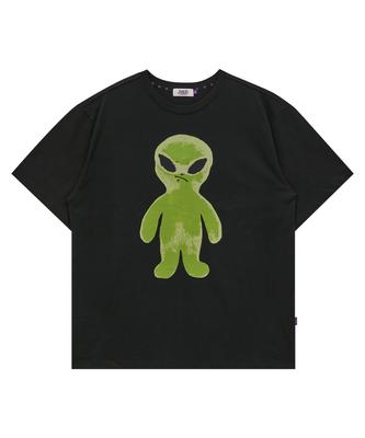 HOODHOOD Alien Grafisch T-shirt met Korte Mouwen Zwart