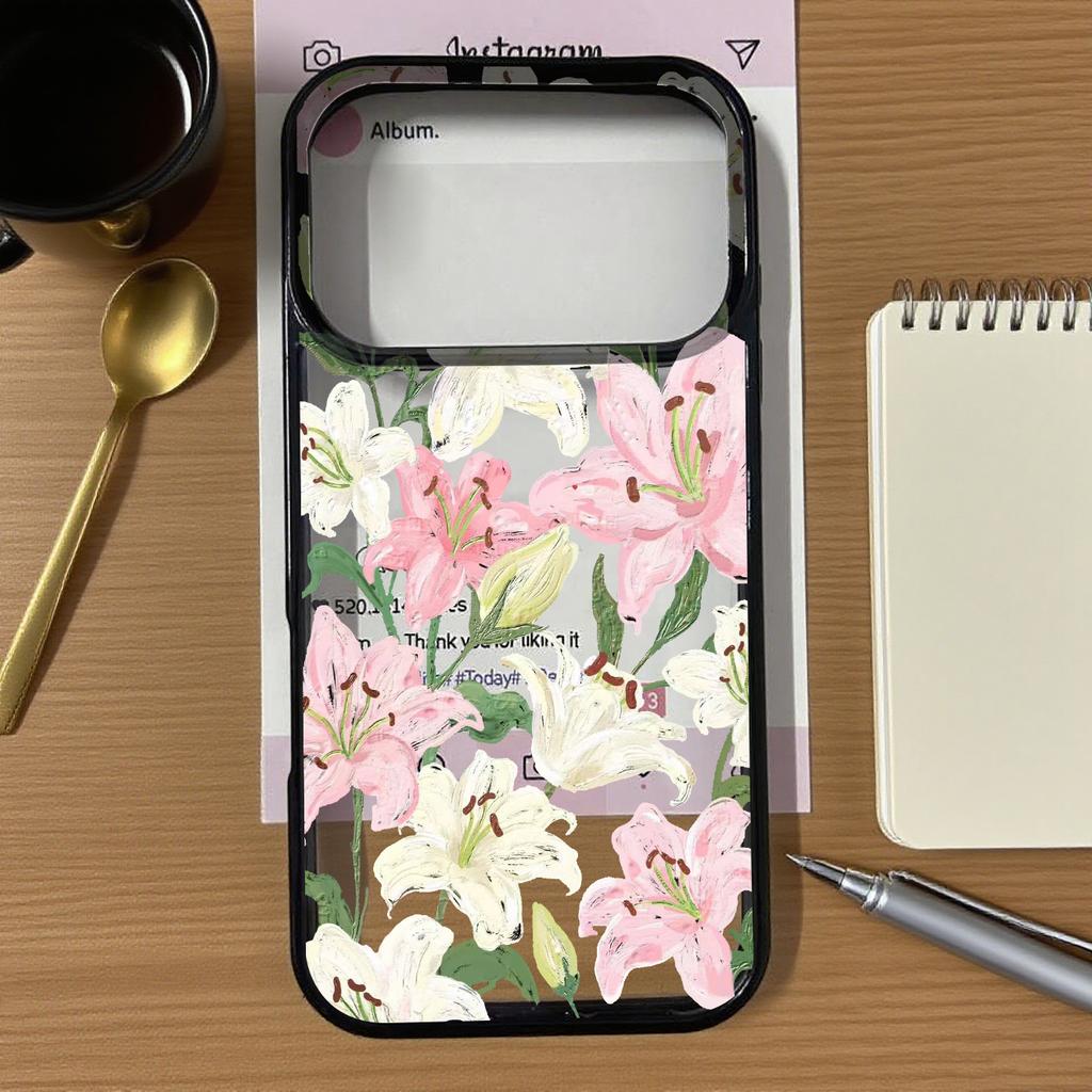 Cute Beautiful Lily Flower Phone Case For iPhone 17 16 15 14 13 12 11 Pro Max Mini X XS 7 Plus Transparent Cover