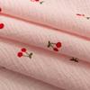 0.5m/1m/5m Pure Cotton Double-Layer Crepe Gauze Cherry Print Fabric For Sewing Pajamas Dresses Children's Clothing DIY Fabric