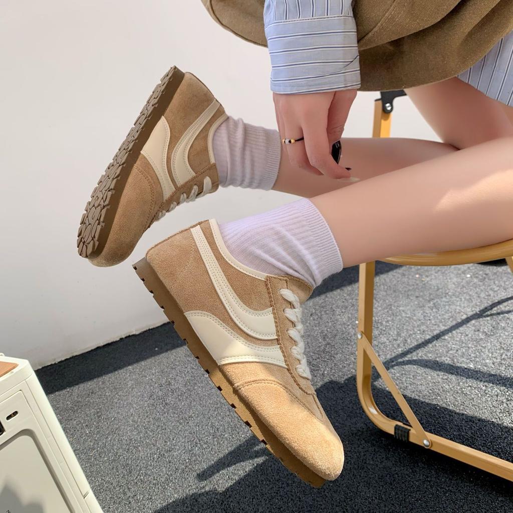 Red German training shoes women's new spring women's shoes flat-soled retro casual board shoes sports Forrest Gump shoes