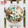 Rustic Apple Basket Metal Sign, Artificial Apples with Checkered Linen, Farmhouse Wall Art Kitchen Decor, Tabletop Centerpiece