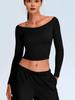 Women's Quick-Dry One-Shoulder Long-Sleeve Yoga & Fitness Top