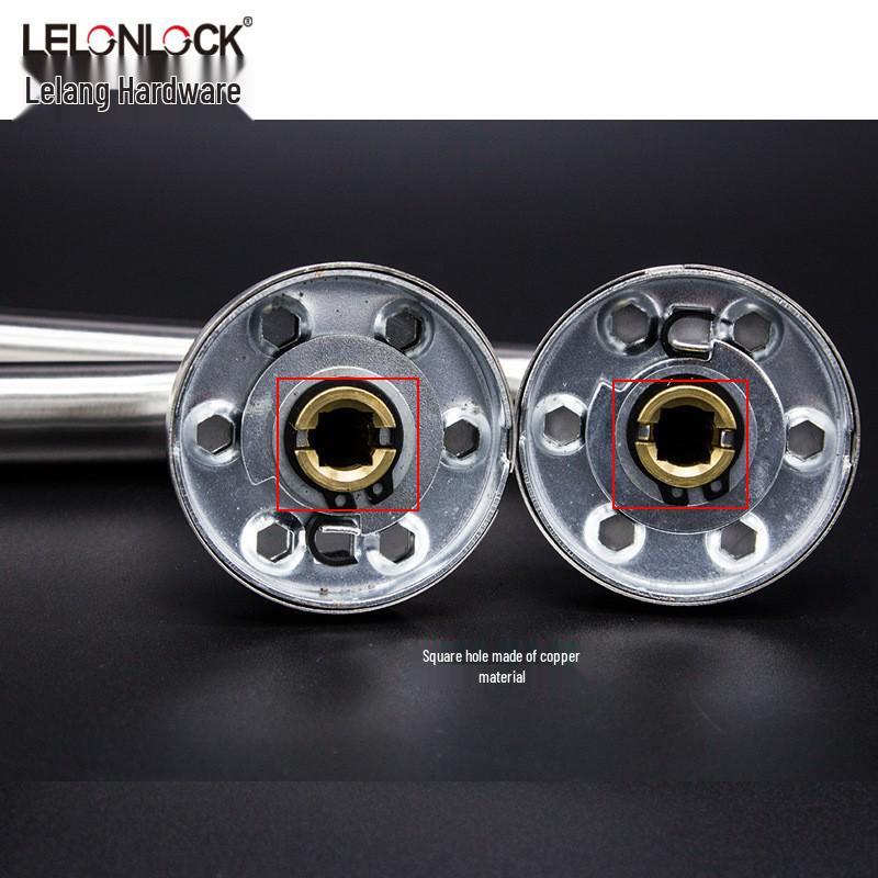 European Standard Stainless Steel Fireproof Door Handle with Round Cover and Split Lock for Bathroom and Passage Doors