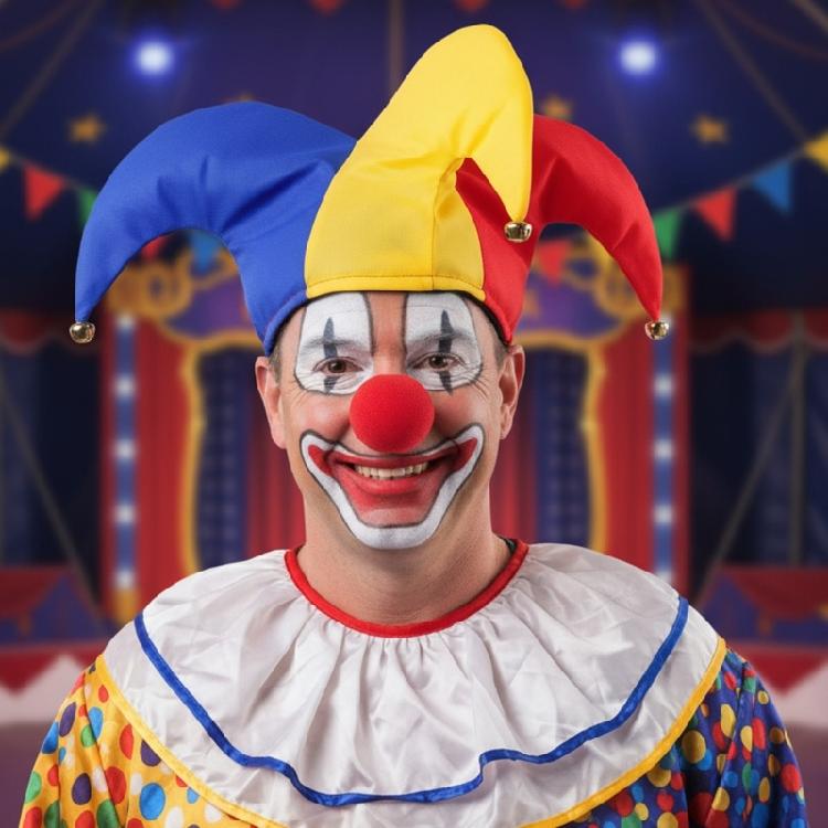 Halloween Jester Costumes Clown Courts Jester Hat Clown Nose Mardi Gras Jester Hat for Masquerades Carnivals Cosplay