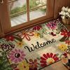 Garden Style Beautiful Flower Carpet Doormat Welcome Mat Easy Clean Living Room Carpet Rug for Bedroom Home Decoration