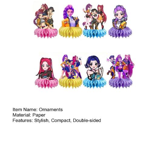 8Pcs Honeycomb Table Ornaments Birthday Party Table Decoration Kids Party Supplies Photo Booth Props Family Gatherings